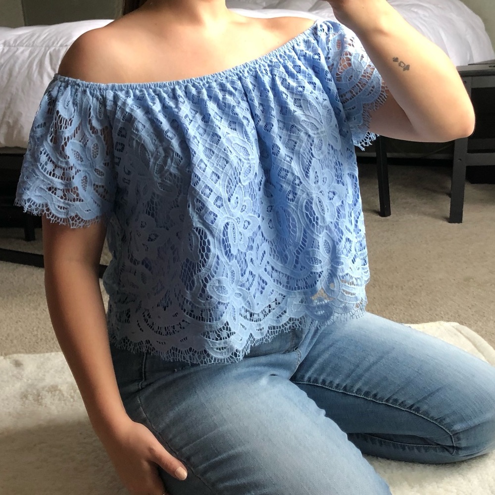 Blue Lace - Off the Shoulder - Express - Medium